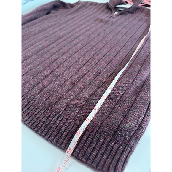 Oscar de la Renta Men's Quarter Zip Maroon Heavy Sweater Size XL - Picture 8 of 8